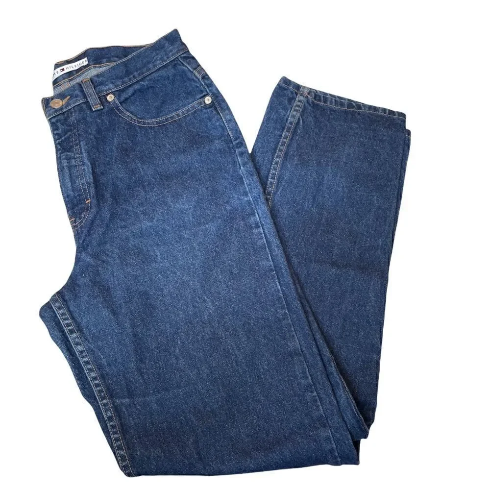Tommy Hilfiger Vintage Women's Straight Blue Dark Denim Jean size 12 - Picture 4 of 12